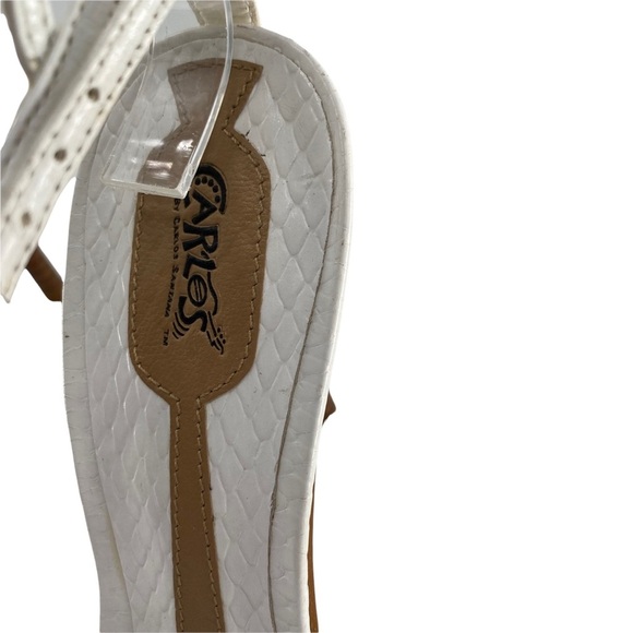 Carlos Santana White Leather Ankle Strap Lizzy Heels Size 8 - Picture 4 of 6